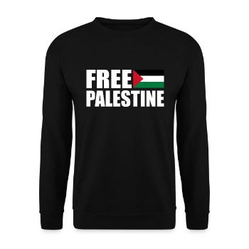 Free palestine - Unisex Sweatshirt - black - Front - Alina (178cm) & Michal (187cm)