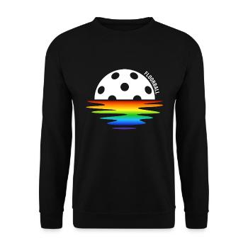 Floorball Unihockey FLOORBALLzeit Floorballspiel - Unisex Pullover - Schwarz - Vorne - Alina (178cm) & Michal (187cm)