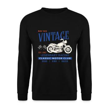 Vintage Motorcycle Classic Motor Club Design - Unisex Sweatshirt - black - Front - Alina (178cm) & Michal (187cm)