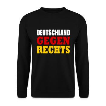 Deutschland gegen rechts - Unisex Pullover - Schwarz - Vorne - Alina (178cm) & Michal (187cm)