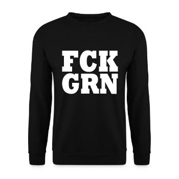 Fck grn - Unisex Pullover - Schwarz - Vorne - Alina (178cm) & Michal (187cm)
