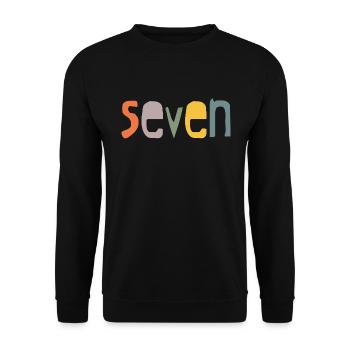 Seventh birthday I am 7 years retro design - Unisex Sweatshirt - black - Front - Alina (178cm) & Michal (187cm)