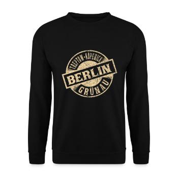 Berlin Tempelhof Köpenick Grünau - Unisex Pullover - Schwarz - Vorne - Alina (178cm) & Michal (187cm)
