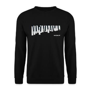 Klavier Musik Liebhaber - Vintage Piano Keys - Unisex Pullover - Schwarz - Vorne - Alina (178cm) & Michal (187cm)