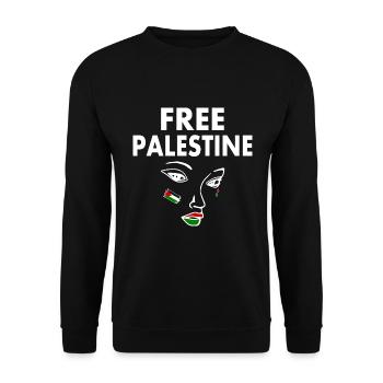 Free palestine - Unisex Sweatshirt - black - Front - Alina (178cm) & Michal (187cm)