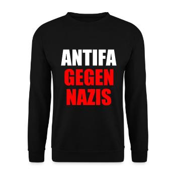 Antifa contre les nazis - Sweat-shirt Unisexe - noir - Devant - Alina (178cm) & Michal (187cm)