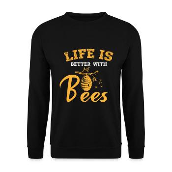 bee - Unisex Sweatshirt - black - Front - Alina (178cm) & Michal (187cm)