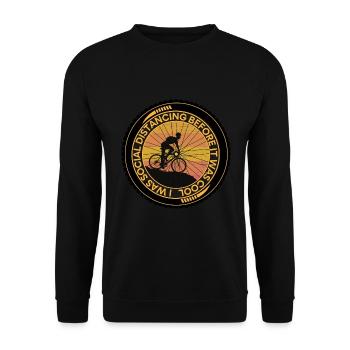 Social Distance Quarantäne Radfahrer Mountainbiker - Unisex Pullover - Schwarz - Vorne - Alina (178cm) & Michal (187cm)
