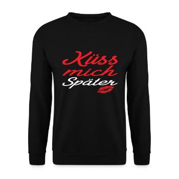 Küss Mich Später - Unisex Pullover - Schwarz - Vorne - Alina (178cm) & Michal (187cm)