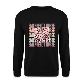 La vie de l’infirmière d’urgence Léopard - Sweat-shirt Unisexe - noir - Devant - Alina (178cm) & Michal (187cm)