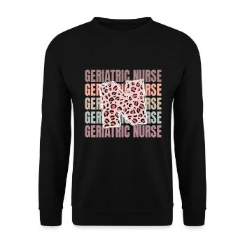 Leopard Geriatric Nurse Life - Unisex Pullover - Schwarz - Vorne - Alina (178cm) & Michal (187cm)
