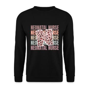 Vie d’infirmière néonatale léopard - Sweat-shirt Unisexe - noir - Devant - Alina (178cm) & Michal (187cm)