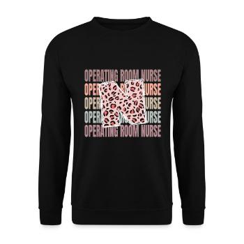 Leopard Surgical Nurse Life - Unisex Sweatshirt - black - Front - Alina (178cm) & Michal (187cm)
