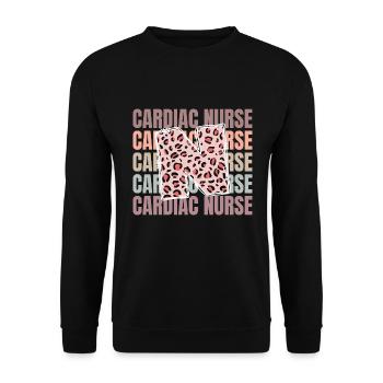 Leopard Heart Nurse Life - Unisex Sweatshirt - black - Front - Alina (178cm) & Michal (187cm)