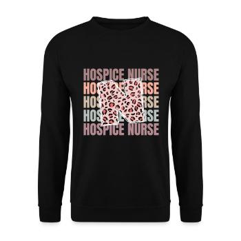 Leben als Krankenschwester im Leopard Hospiz - Unisex Pullover - Schwarz - Vorne - Alina (178cm) & Michal (187cm)