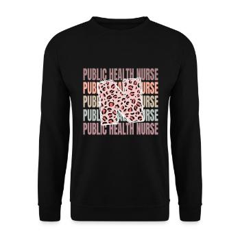 Leopard Public Health Nurse Life - Unisex Pullover - Schwarz - Vorne - Alina (178cm) & Michal (187cm)