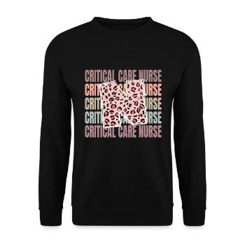 Leopard Critical Care Nurse Life - Unisex Sweatshirt - black - Front - Alina (178cm) & Michal (187cm)