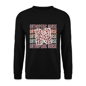 Leopard Orthopedic Nurse Life - Unisex Sweatshirt - black - Front - Alina (178cm) & Michal (187cm)