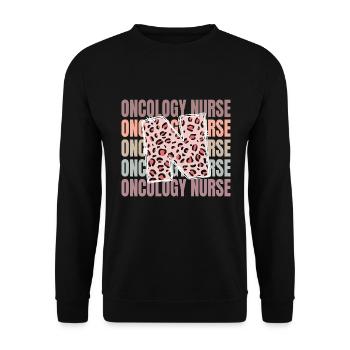 Leopard Oncology Nurse Life - Unisex Sweatshirt - black - Front - Alina (178cm) & Michal (187cm)