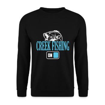 Mode de pêche de Fisherman Creek activé - Sweat-shirt Unisexe - noir - Devant - Alina (178cm) & Michal (187cm)