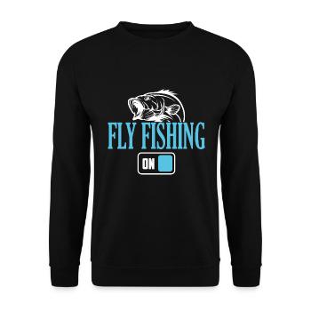 Fischer-Fliegenfischen-Modus Ein - Unisex Pullover - Schwarz - Vorne - Alina (178cm) & Michal (187cm)
