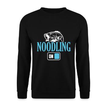 Fischer-Nudeln-Modus an - Unisex Pullover - Schwarz - Vorne - Alina (178cm) & Michal (187cm)