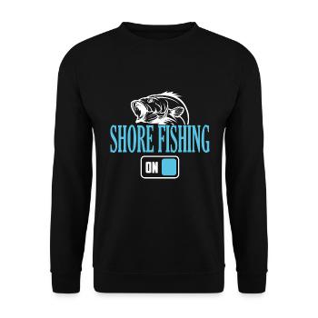 Fisherman Shore Fishing Mode On - Unisex Sweatshirt - black - Front - Alina (178cm) & Michal (187cm)