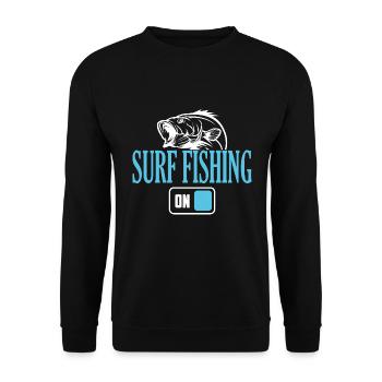 Fisherman Surf Fishing-Modus Ein - Unisex Pullover - Schwarz - Vorne - Alina (178cm) & Michal (187cm)