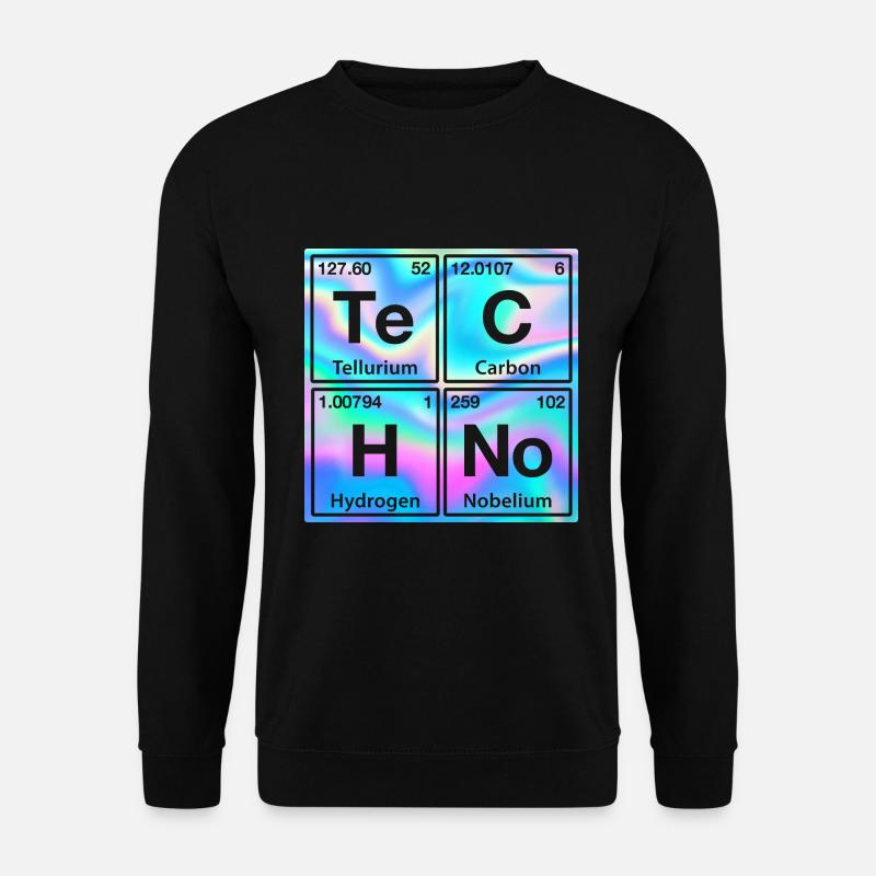 Techno Rave Electro Raver Chemie Periodensystem - Unisex Pullover - Schwarz
