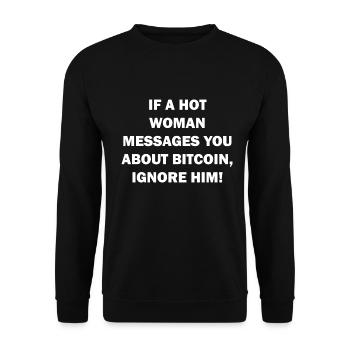 Drôle Crypto Bitcoin Dicton Cadeau - Sweat-shirt Unisexe - noir - Devant - Alina (178cm) & Michal (187cm)