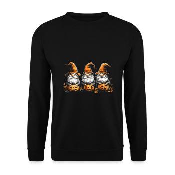Halloween Gnome - Unisex Pullover - Schwarz - Vorne - Alina (178cm) & Michal (187cm)