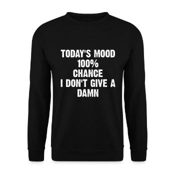 Today's Mood 100% Chance I Don't Give A Damn - Unisex Sweatshirt - black - Front - Alina (178cm) & Michal (187cm)