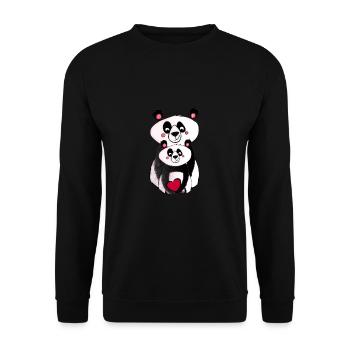 Panda siblings - proud big brother - Unisex Sweatshirt - black - Front - Alina (178cm) & Michal (187cm)
