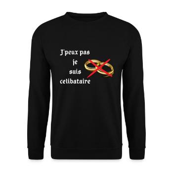 je peux pas je suis celibataire - Sweat-shirt Unisexe - noir - Devant - Alina (178cm) & Michal (187cm)