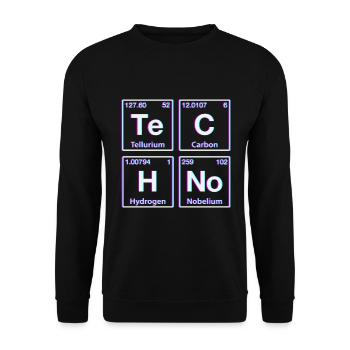 Techno Rave Electro Raver Chemie Periodensystem - Unisex Pullover - Schwarz - Vorne - Alina (178cm) & Michal (187cm)