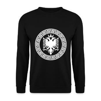 Republik Albanien Albania Shqipëria Tirana Albaner - Unisex Pullover - Schwarz - Vorne - Alina (178cm) & Michal (187cm)