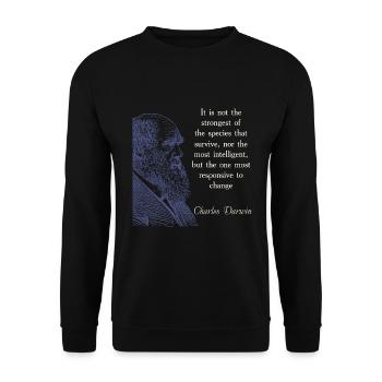 Cite Darwin Biology Theory of Evolution - Unisex Sweatshirt - black - Front - Alina (178cm) & Michal (187cm)