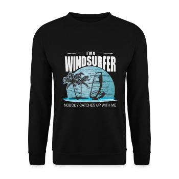 I'm a Windsurfer Windsurfing Windsurfing Kitesurfing - Unisex Sweatshirt - black - Front - Alina (178cm) & Michal (187cm)