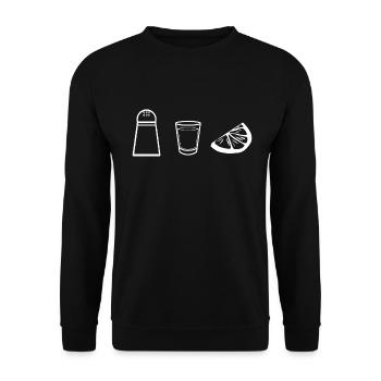 Tequila Salt Lemon Alcohol Gift Shot Party - Unisex Sweatshirt - black - Front - Alina (178cm) & Michal (187cm)