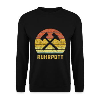 Ruhrpott Heimat Ruhrgebiet Liebe Ruhrpottkind Ruhr - Unisex Pullover - Schwarz - Vorne - Alina (178cm) & Michal (187cm)