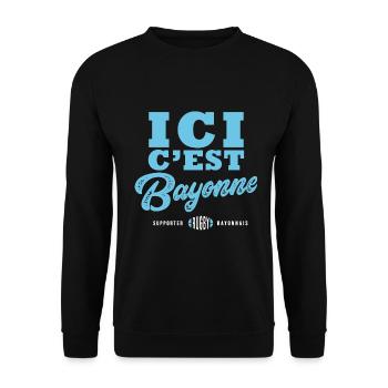 Rugby Supporter Rugby Bayonne Bayonnais - Sweat-shirt Unisexe - noir - Devant - Alina (178cm) & Michal (187cm)