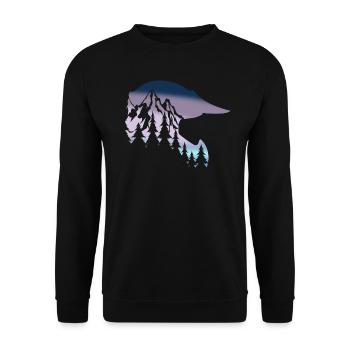full face helmet downhill bike - Unisex Sweatshirt - black - Front - Alina (178cm) & Michal (187cm)