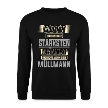 Müllmann, einer der stärksten Männer der Welt - Unisex Pullover - Schwarz - Vorne - Alina (178cm) & Michal (187cm)