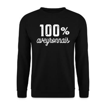 100 % aveyronnais - Sweat-shirt Unisexe - noir - Devant - Alina (178cm) & Michal (187cm)