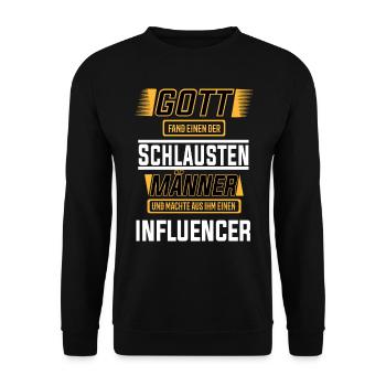 Influencer einer der schlausten Männer der Welt - Unisex Pullover - Schwarz - Vorne - Alina (178cm) & Michal (187cm)