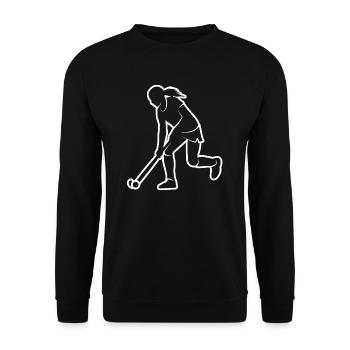 Field hockey player women hockey hockey player - Unisex Sweatshirt - black - Front - Alina (178cm) & Michal (187cm)