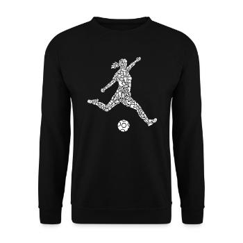Fußball Spielerin Symbole Mädchen Fußballspielerin - Unisex Pullover - Schwarz - Vorne - Alina (178cm) & Michal (187cm)