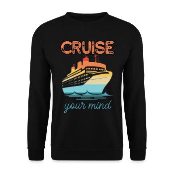 Kreuzfahrt mit dem Verstand | Fans von Kreuzfahrten - Unisex Pullover - Schwarz - Vorne - Alina (178cm) & Michal (187cm)