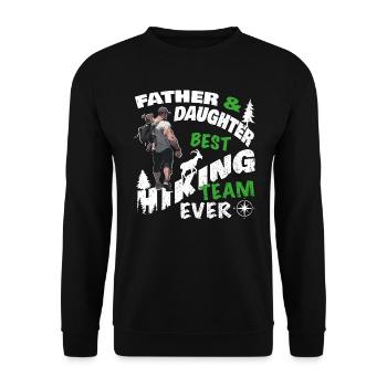 Hiking Mountains Proud Daddy Daughter Team Father's Day - Unisex Sweatshirt - black - Front - Alina (178cm) & Michal (187cm)