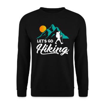 Lets Go Hiking - Unisex Sweatshirt - black - Front - Alina (178cm) & Michal (187cm)